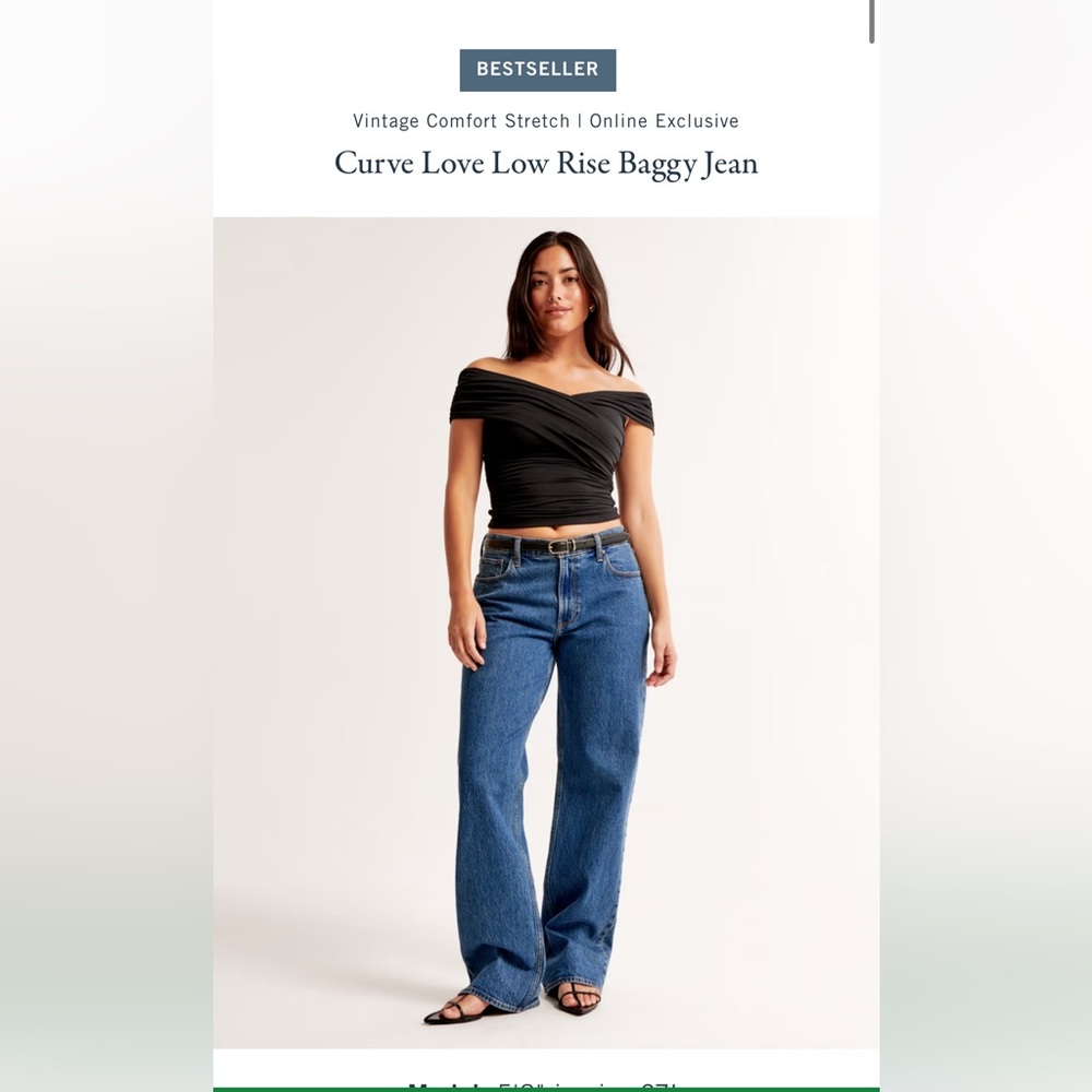 Abercrombie & Fitch Blue Curve Love Low Rise Baggy Jeans